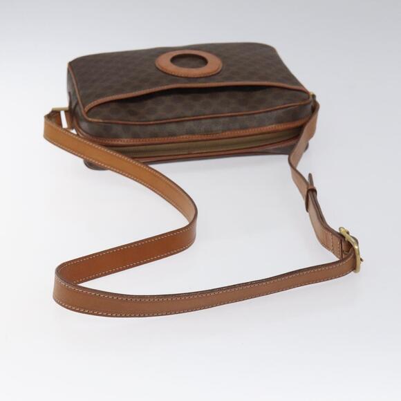 CELINE Macadam Canvas Shoulder Bag Pvc Leather Brown Gold - Picture 7 of 12